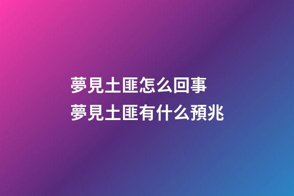 夢見土匪怎么回事 夢見土匪有什么預兆